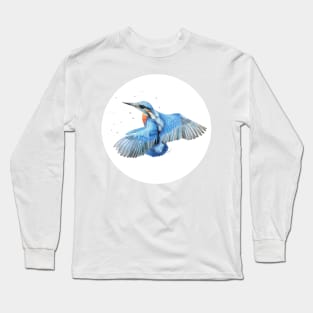 Kingfisher Pencil Drawing Long Sleeve T-Shirt